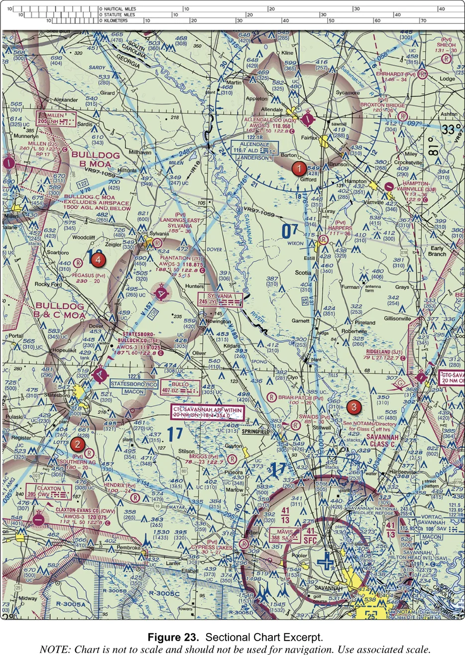 Sectional excerpt: Savannah, GA Class C / Statesboro / Allendale, SC