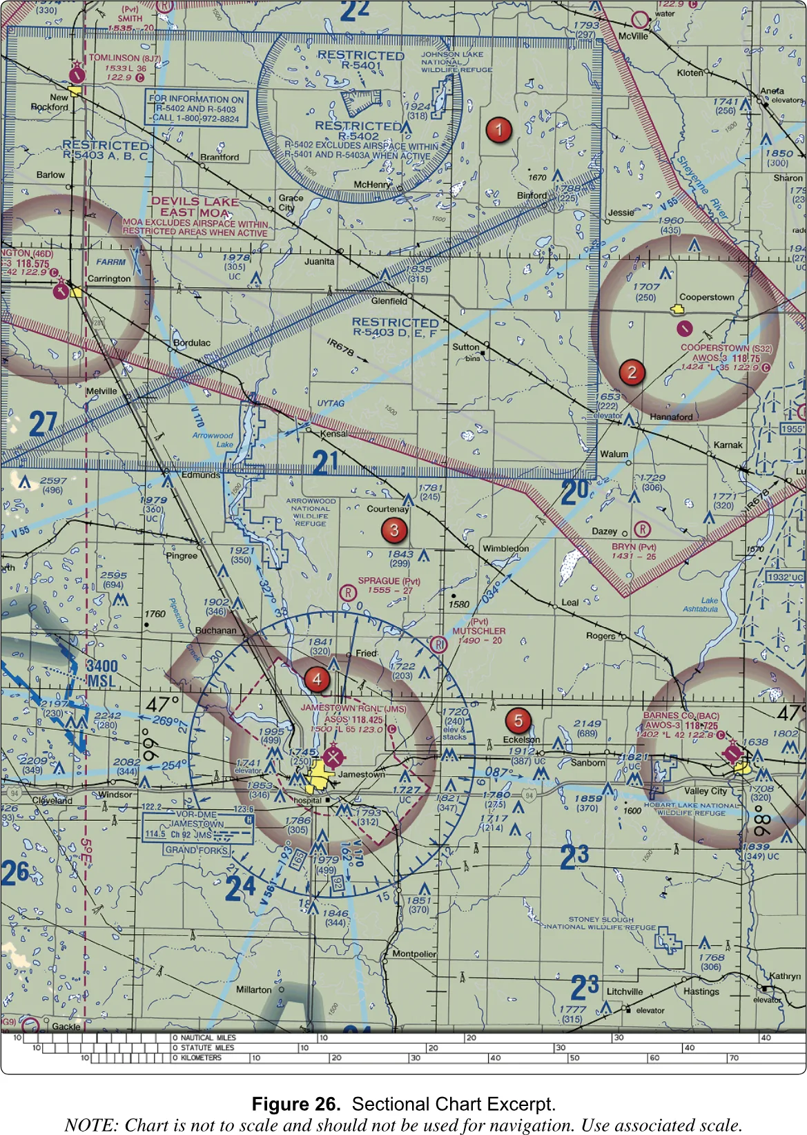 Sectional excerpt: Cooperstown / Jamestown, ND